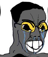 angry crying deformed glasses grey_skin hair soot soot_colors soyjak soyjak_party variant:chudjak // 645x770 // 93.4KB