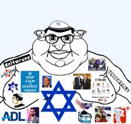 closed_mouth clothes deltarune fat full_body glasses hair israel jewish_nose judaism lips murder_drones mutt reddit shorts snoo star_of_david subvariant:branigger transparent_background tshirt undertale variant:brandon // 1675x1583 // 799.5KB