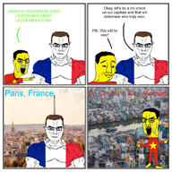 angry brown_hair buff capital comic comic_strip crying english_text flag:france flag:vietnam france full_body glasses green_text greentext ho_chi_minh_city multiple_soyjaks paris pointing red_eyes slum smug subvariant:chudjak_front subvariant:muscular_chud text tower variant:chudjak vein vietnam vietnamese yellow_skin // 1800x1800 // 850.3KB