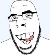 closed_mouth glasses soyjak stubble tongue variant:cobson // 775x849 // 102.0KB