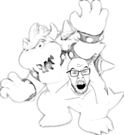aspergers assburgers autism black_and_white bowser bowser_fart_gif mario nintendo variant:feraljak video_game // 870x949 // 220.4KB