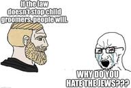 bloodshot_eyes crying glasses judaism nordic_chad open_mouth pedophile soyjak stubble text variant:soyak // 608x407 // 37.9KB