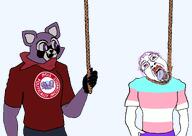 anthro artist:slvt4bibisi buff furry hanging indigo_park meta:tagme pol_(4chan) rambley_the_raccoon tranny transgender_flag troon variant:bernd // 1200x850 // 225.7KB