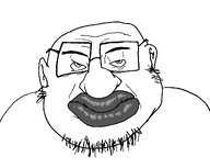 big_lips big_nose closed_mouth ear fat glasses pupils soyjak stubble template variant:lipson // 1165x930 // 58.9KB