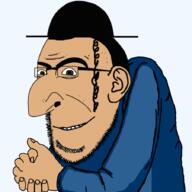 brown_eyes clothes ear glasses hand hat jewish_nose judaism large_nose nas:merchant open_mouth smile smirk stubble variant:cobson // 900x900 // 179.8KB