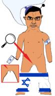 flag flag:israel frown glasses israel judaism magnifying_glass shorts soyjak speech_bubble speech_bubble_empty tan_skin tiny_penis total_kike_destruciton variant:chudjak // 1092x1911 // 259.2KB