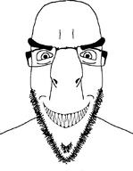 clenched_teeth glasses mirrored smile soyjak stubble variant:cobson // 658x848 // 38.7KB