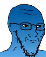 blue_skin calm closed_mouth glasses gradient smile soyjak stubble variant:soyak // 644x800 // 42.7KB