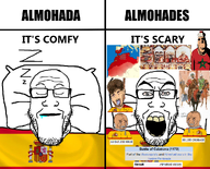 al_andalus almohad almohads blanket caliphate chain flag:morocco flag:spain glasses iberia moor moorish morocco mouth_open muslims nas:wojak pillow slave spain spaincucks spanish_text subvariant:hornyson variant:carterjak variant:cobson variant:kuzjak variant:markiplier_soyjak war wikipedia // 979x791 // 526.1KB