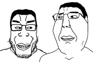 2soyjaks are_you_soying_what_im_soying grin hair happy looking_at_each_other series:chuddified_soyjaks series:trios_&_duos smirk subvariant:chudplier subvariant:gapechud subvariant:grinplier template variant:chudjak variant:gapejak variant:markiplier_soyjak white_skin // 1200x800 // 28.4KB