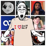 ali_abdaal andrew_huberman arm clothes ear gerbert_johnson glasses hamza hand heart i_love iman_gadzhi jake_tran joe_rogan looksmax moon moon_(youtuber) open_mouth pointing self_help self_improvement soyjak stubble text tranny tshirt variant:shirtjak // 600x600 // 353.7KB