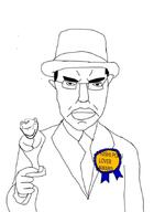 2soyjaks arm award closed_mouth clothes ear glasses hair hand hat holding_object necktie porn roblox roblox_game smile soyjak stubble suit suit_and_tie teeth text variant:chudjak variant:impish_soyak_ears yoshi // 621x851 // 56.7KB