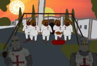 beard blood blood_from_eyes blood_from_mouth blue_eyes brenton_tarrant brown_skin christchurch_shooting christian_cross cross crusade crusader ear eyes gallows glove grass grey_skin hakenkreuz hanging helmet holding_object holding_sword islam knights_templar mosque mudslime muslims nazism pointy_ears remove_kebab road robe rope sandnigger schutzstaffel sonnenrad sun swastika sword tank_top taqiyah templar_cross tmd total_muslim_death tree variant:bernd variant:chudjak variant:cobson // 7711x5249 // 2.6MB