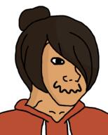 cartoon clothes emo_hair female hair maya_(ongezellig) ongezellig orange_skin smile soyjak subvariant:female_soyak variant:soyak // 800x1000 // 28.4KB