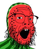 buck_teeth glasses soyjak stubble variant:buckteeth_soyjak watermelon // 400x453 // 28.6KB