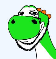 beard dinosaur green_skin subvariant:impish_horse super_mario variant:impish_soyak_ears yoshi // 689x726 // 15.4KB
