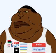 bbc black_skin blm_logo fat hair hairy hairynigga468 kfc kool-aid lips map_(pedophile) meta:op_is_a_shalala_for_not_adding_a_variant_tag meximutt my_name_is_(sticker) nba nigga no_eyebrows nose pedophile skin slopjak transgender_flag variant:meximutt yellow_eyes // 888x849 // 99.4KB