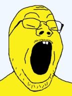 asian buck_teeth closed_eyes glasses mustache small_eyes soyjak stubble variant:gapejak yellow_skin // 600x800 // 26.7KB