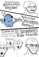 advertisement calm doctor dr_sprokeberg ear jefre_cantu_ledesma sign variant:fisheyejak variant:markiplier_soyjak variant:soyak variant:two_pointing_soyjaks // 1080x1600 // 612.6KB