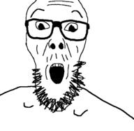 glasses open_mouth soyjak stubble variant:unknown // 636x621 // 6.7KB