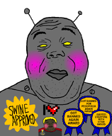 1_year_on_bald_men_with_glasses_website antenna award blushing brown_skin clothes fat forehead_lines grey_skin heart htsmbot i_love looking_at_you nigger no_background no_pupils robot screw subvariant:hunky_twink_sex_machine swine swinny text transparent_background variant:alicia wrinkles yellow_hair yellow_sclera // 592x720 // 100.3KB