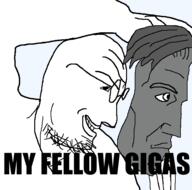 bald gigachad grey grey_skin hair hand impact_font mask smile stubble variant:jew white_eyes white_skin // 600x595 // 15.8KB