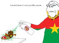 arm aryan bug burkina_faso flag:burkina_faso glasses hand meta:countrywars spray text turkiye turkroach variant:feraljak variant:gapejak // 2780x2024 // 347.5KB