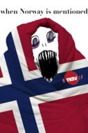 blanket blue_eyes comfy country flag flag:norway no_eyebrows no_nose norway open_mouth schizo soyjak text variant:markiplier_soyjak // 1048x1584 // 896.7KB