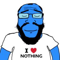 balding beard blue blue_skin calm closed_eyes closed_mouth clothes glasses hair heart i_love smile soyjak subvariant:science_lover text tshirt variant:markiplier_soyjak // 800x800 // 7.4KB