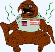 'o chicken chicken_factory_('o) clothes facial_hair glasses iraq mouth_open name_tag norway rule34 smell tshirt variant:unknown warrior-'o warrior-z_(user) // 820x783 // 52.9KB