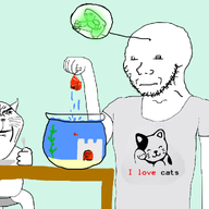 animal arm castle cat cat_ear chair clothes cryfish crying ear fish fish_tank fork glasses hand holding_knife holding_object i_love knife large_eyebrows mind_control multiple_soyjaks murder open_mouth plate scared smile smug snout soyjak stretched_mouth stubble subvariant:impish_meowjak subvariant:soyak_(concerned) table tail text tongue toxoplasmosis tshirt variant:impish_soyak_ears variant:soyak whisker // 1300x1000 // 260.4KB