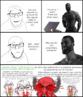 angry blood bloodshot_eyes cracked_teeth linux soyjak technology text variant:feraljak // 1080x1246 // 708.3KB