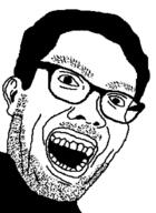 clothes ear glasses hair open_mouth soyjak stubble variant:tarty_wartel // 500x687 // 5.2KB