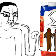 angry animated blood closed_mouth crushing cup drinking_straw glasses hair juice negro soyjak tomato trash_compactor variant:chudjak // 800x600 // 149.8KB