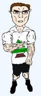 Kataeb brown_eyes buff chad christian_cross chud cross_necklace lebanese_civil_war lebanese_cross lebanon phalanx subvariant:unbotheredchud variant:chudjak // 549x1268 // 69.1KB
