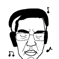 animated byonbyon closed_eyes closed_mouth glasses headphones music musical_note poyopoyo soyjak subvariant:patrick variant:chudjak // 321x400 // 141.4KB