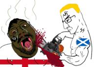 2soyjaks ack angry blood brown_skin chainsaw england flag:england flag:scotland gore holding_chainsaw holding_object nazism nsfl palindrome_get queen_of_spades schutzstaffel scotland subvariant:chainsaw_bernd variant:chudjak // 536x380 // 128.9KB