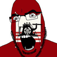 flag flag:ironland glasses hair ironland magnify micronation open_mouth soyjak stubble teeth united_states variant:cobson // 721x720 // 244.3KB