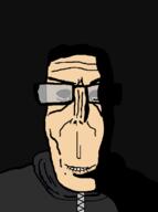 alfietheboorufag(user) black_hood black_jacket clean_shaven front_facing glasses green_eyes hair hoodie imminent_death looking_at_you meta:op_took_a_selfie_of_xerself no_stubble ominous open_mouth shaved smile subvariant:euromutt variant:markiplier_soyjak white_skin zipper // 593x797 // 19.1KB