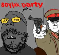 gun gunpoint kuz kuzism sharty soot soyjak_party variant:gapejak variant:kuzjak // 1463x1353 // 478.6KB