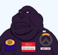 nate accessory artist:jakker award closed_mouth discord fat flag:transgender_pride_flag gooner obese overwatch series:muttverse soyjak stubble transparent_background variant:meximutt widowmaker widowmaker_gooner // 888x849 // 70.3KB