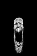 animated glasses open_mouth schizo sharp_teeth soyjak stubble subvariant:schizojak variant:markiplier_soyjak // 794x1200 // 167.8KB