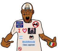 animal antifa brown_skin cat coal flag gem handmaiden heart hispanic i_hate i_love k_on kotobuki_tsumugi latino lifesucksthenyoudie mexico open_mouth queen_of_spades rent_free slopjak soybooru stubble variant:shirtjak yellow_teeth // 618x547 // 105.4KB