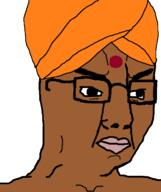 bindi brown_skin clothes glasses hat hinduism india indian soyjak thumbnail_(file) variant:chudjak // 645x770 // 21.1KB