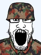 alpenflage camouflage glasses military_uniform stubble variant:markiplier_soyjak // 600x800 // 114.7KB