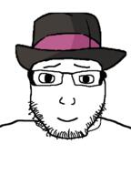 closed_mouth clothes don_turtelli glasses hat smile soyjak stubble subvariant:lawrence teenage_mutant_ninja_turtles top_hat variant:markiplier_soyjak // 481x643 // 21.2KB
