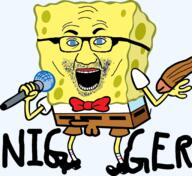 bbc beard bowtie cock glasses microphone nigger nsfw penis spongebob_squarepants variant:el_perro_rabioso yelling yellow_skin // 2048x1872 // 1.3MB