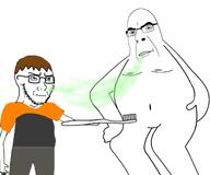 2soyjaks angry bald burp dan fat giving happy open_mouth stinky subvariant:kisson toothbrush variant:cobson variant:soyak // 2067x1722 // 236.0KB