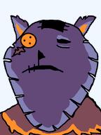 button_eyes deltarune ear meta:tagme purple_skin scar scarf seam_deltarune subvariant:impish_meowjak variant:impish_soyak_ears video_game // 598x800 // 18.6KB