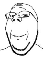 GEMERALDIEST_COMMENTS_SECTION💎💎💎ENTER_AS_YOU_PLEASE💎💎💎 brimstone_plucked_from_nikocado's_booty_hole glasses looking_at_you meta:GET monochrome smile soyjak stubble subvariant:wholesome_soyjak template variant:gapejak white_background // 600x800 // 7.9KB